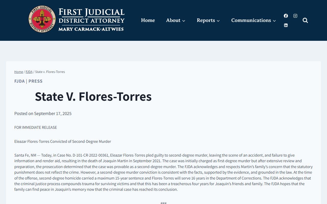 Santa Fe County court charges District Attorney case source