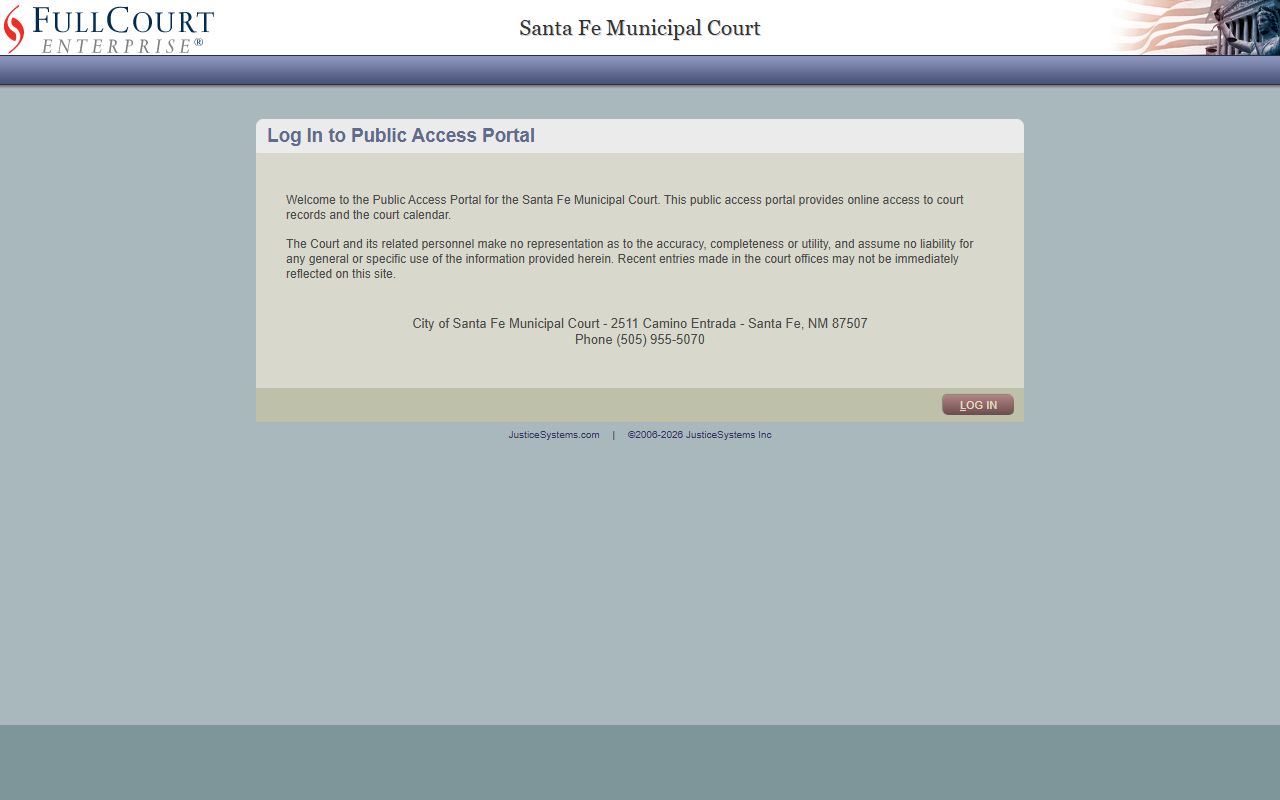 Santa Fe County court records Santa Fe Municipal Court portal