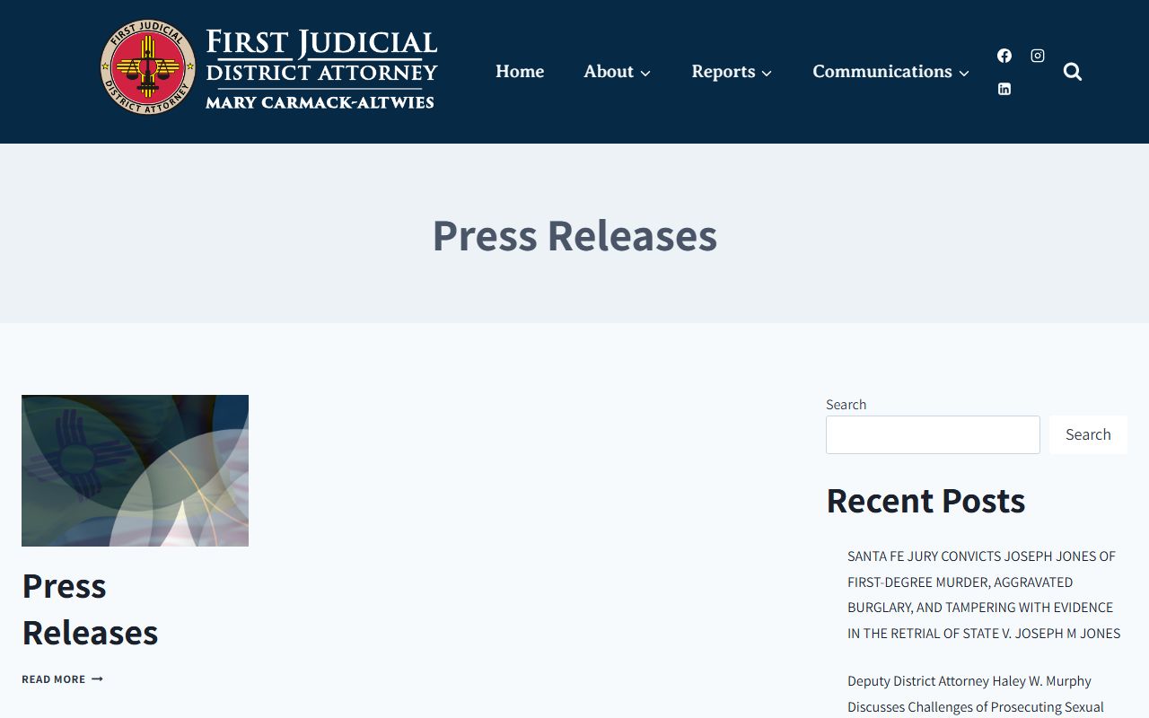 Santa Fe County criminal court records district attorney press release source