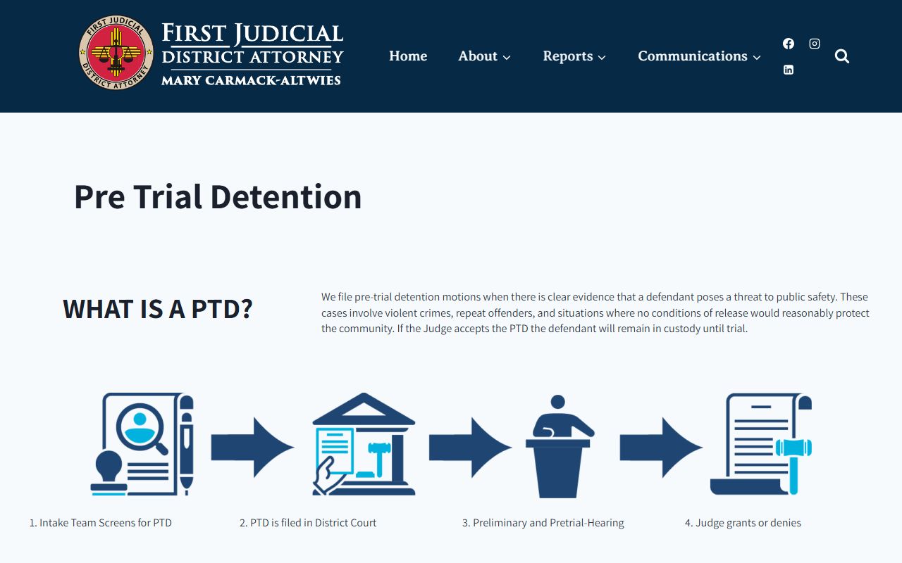 Santa Fe County criminal court records pretrial detention source