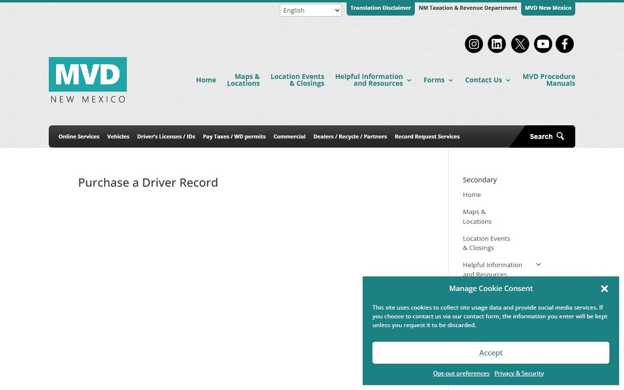 Santa Fe County traffic court records MVD purchase source