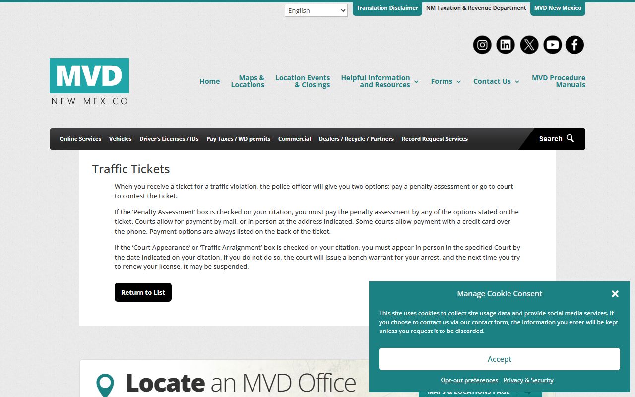 Santa Fe County traffic court records MVD traffic tickets source